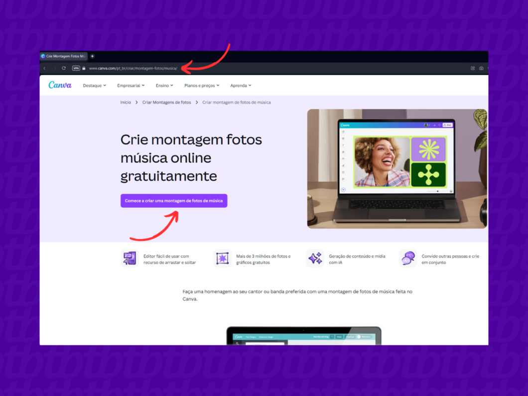 Acessando o editor do Canva pelo PC