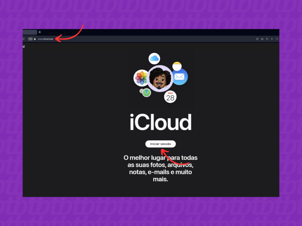 Acessando o iCloud pelo navegador