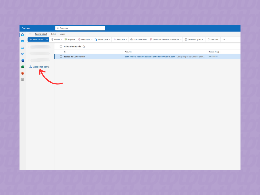 Adicionando uma conta ao Microsoft Outlook