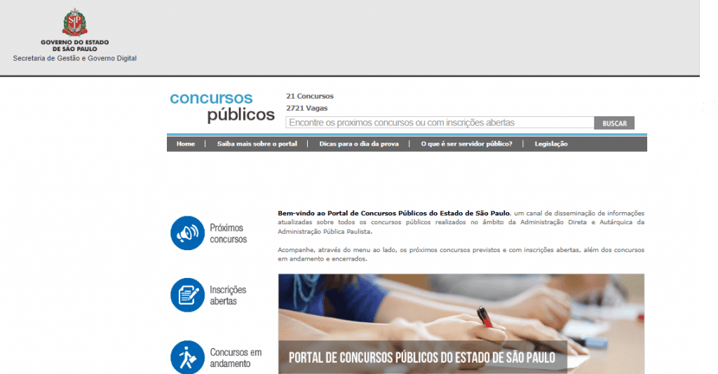 Portal de Concursos do Estado de São Paulo