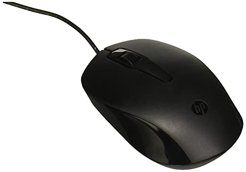 Mouse HP USB 150 Preto com Sensor Óptico de até 1600 DPI