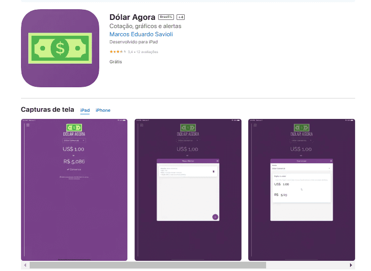 Dólar Agora - aplicativo para acompanhar cotação