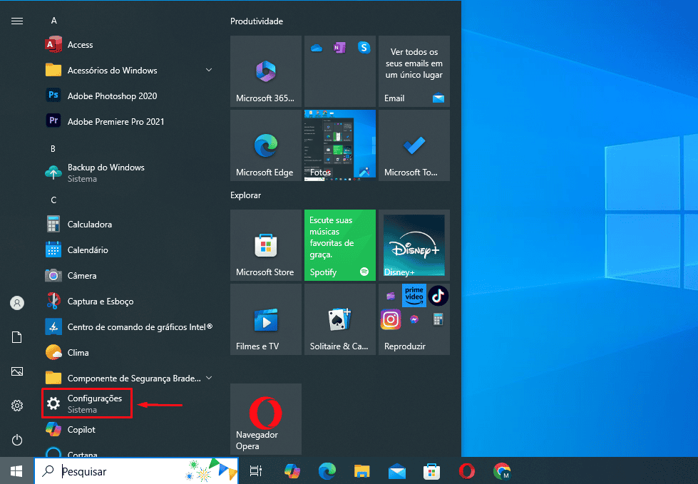 Configurações do Windows