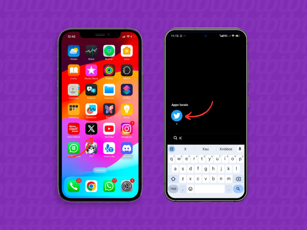 Abrindo o aplicativo X (Twitter) pelo celular