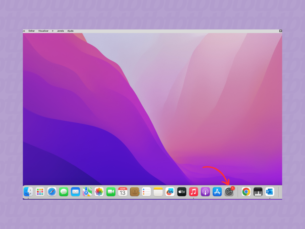 Abrindo os ajustes no Mac