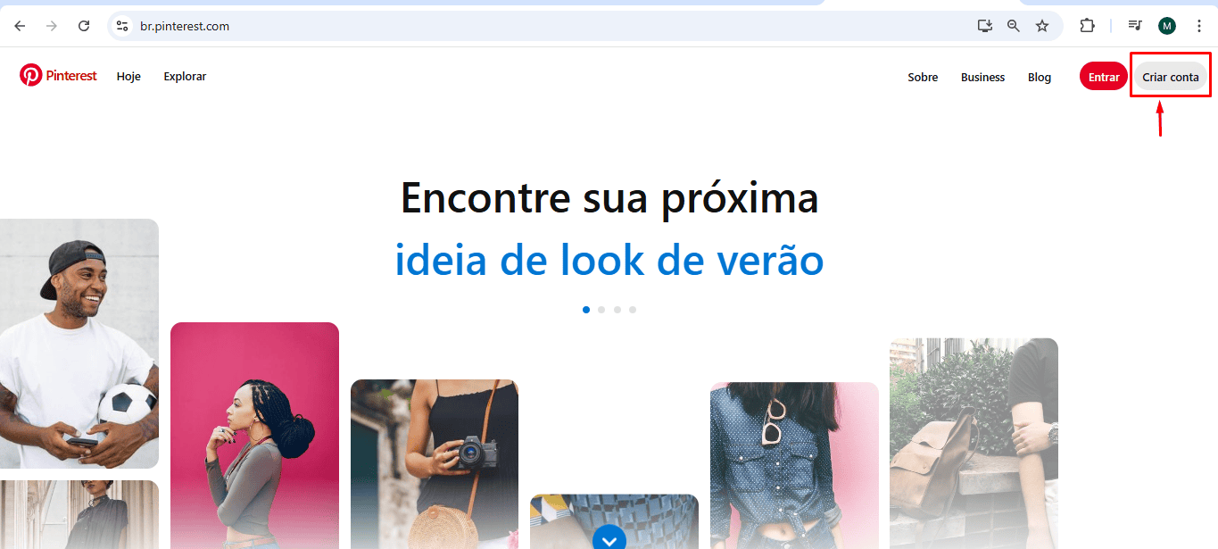 Criar conta no Pinterest