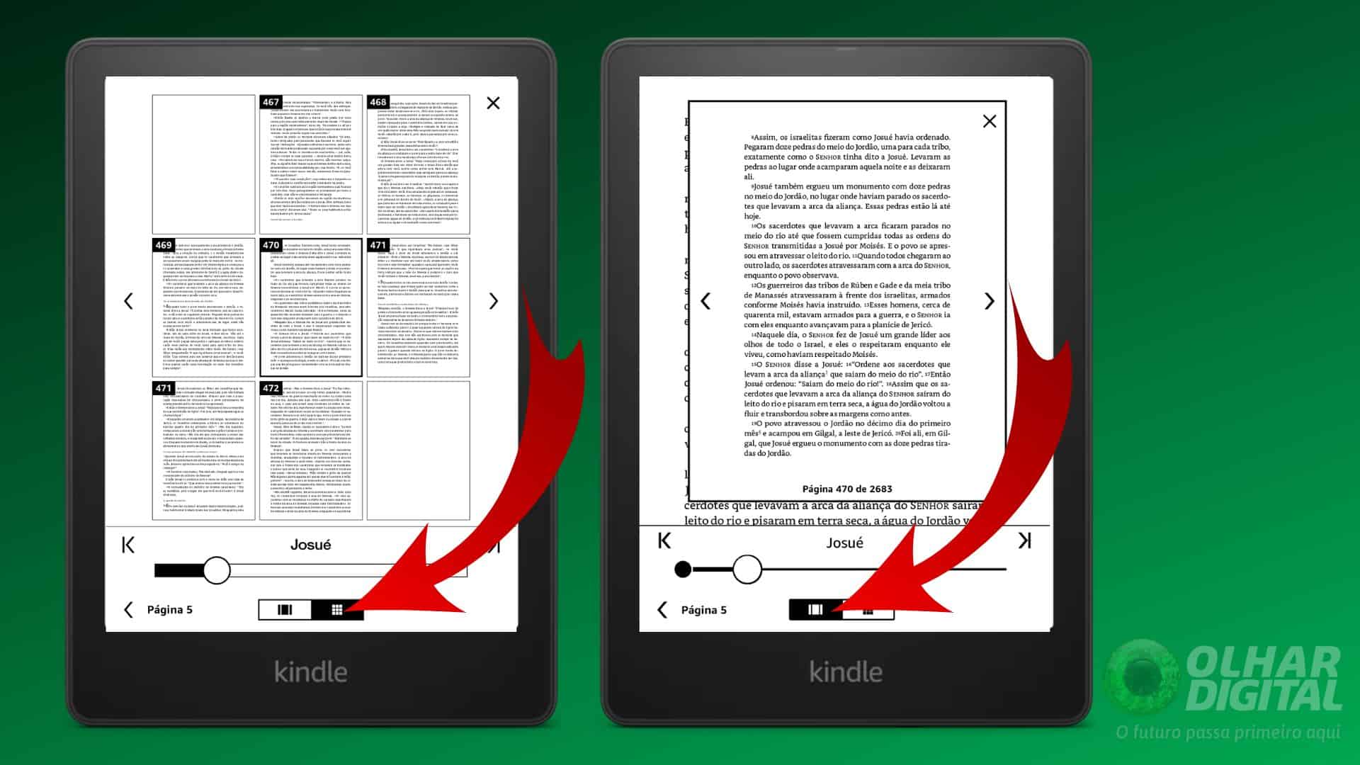 Ajuste de visualização do Kindle