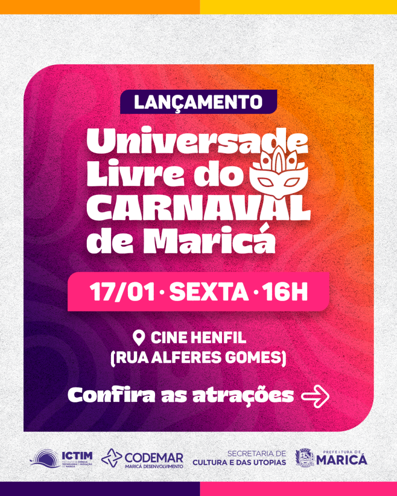 De olho na economia criativa do Carnaval, Maricá lança universidade e rede de estudos nesta sexta-feira (17/01), no Cine Henfil