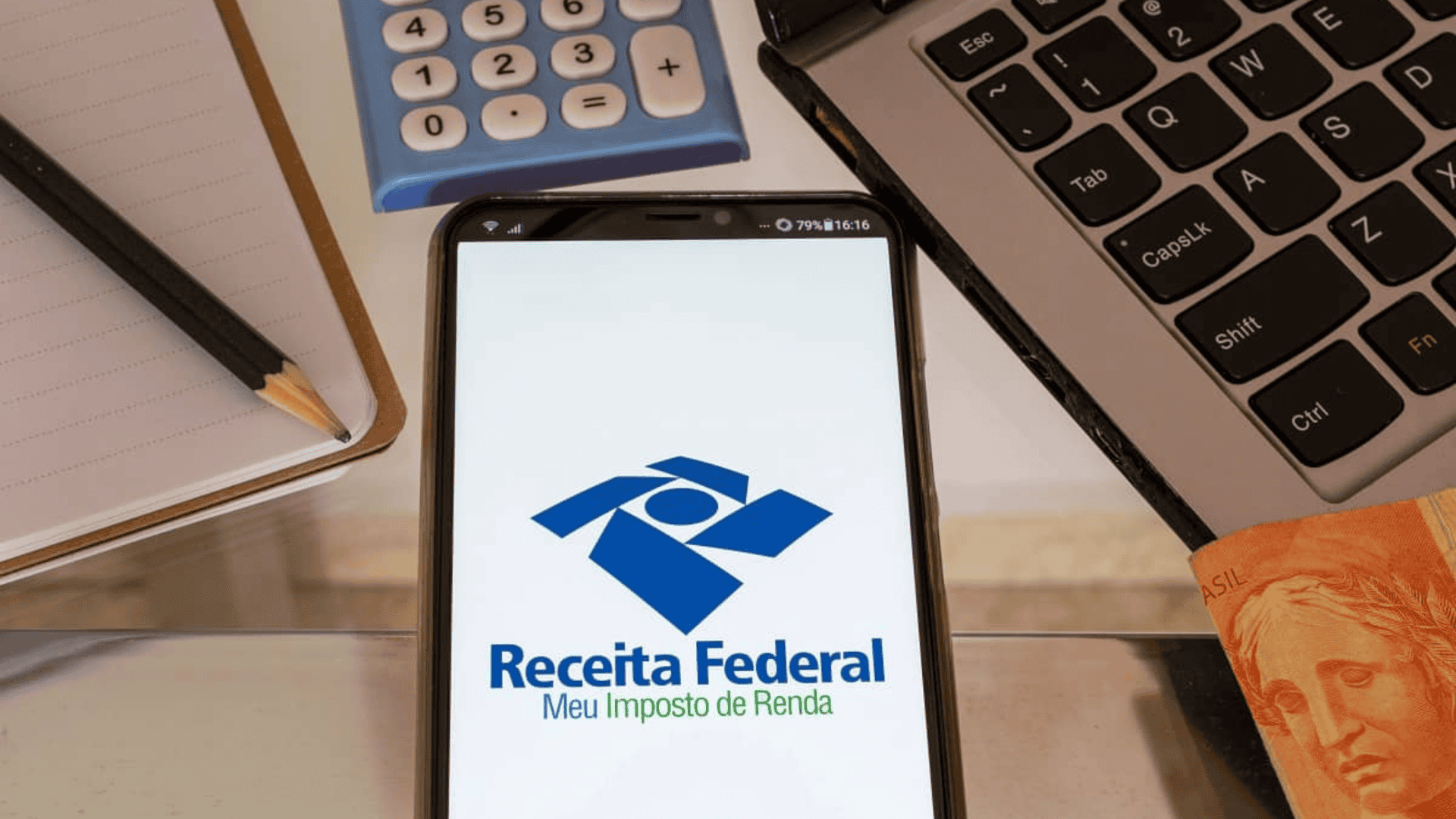 Imagem do aplicativo da Receita Federal disponível no celular