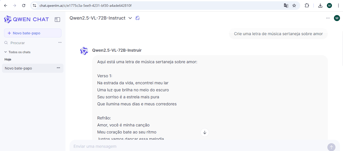 Interagindo com o Qwen Chat