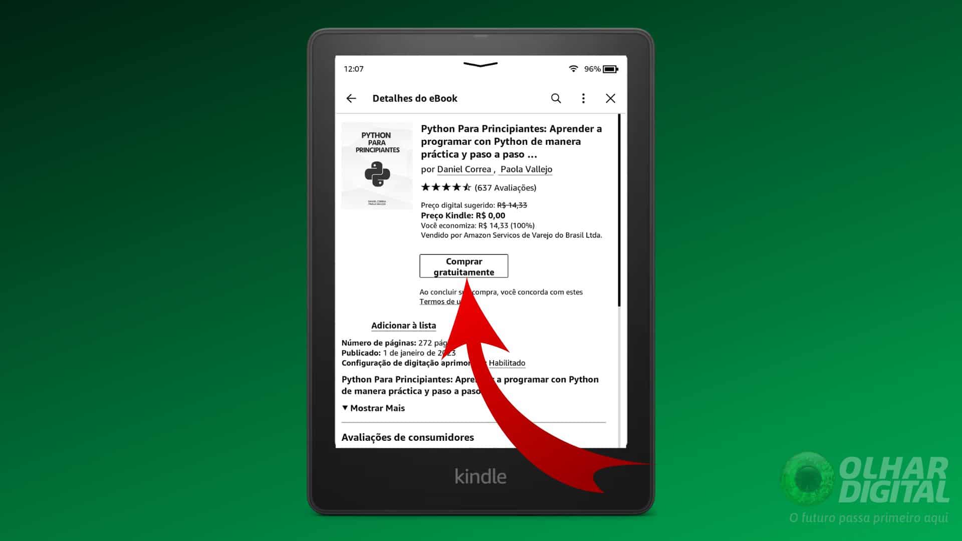 Comprando livro gratuitamente no Kindle