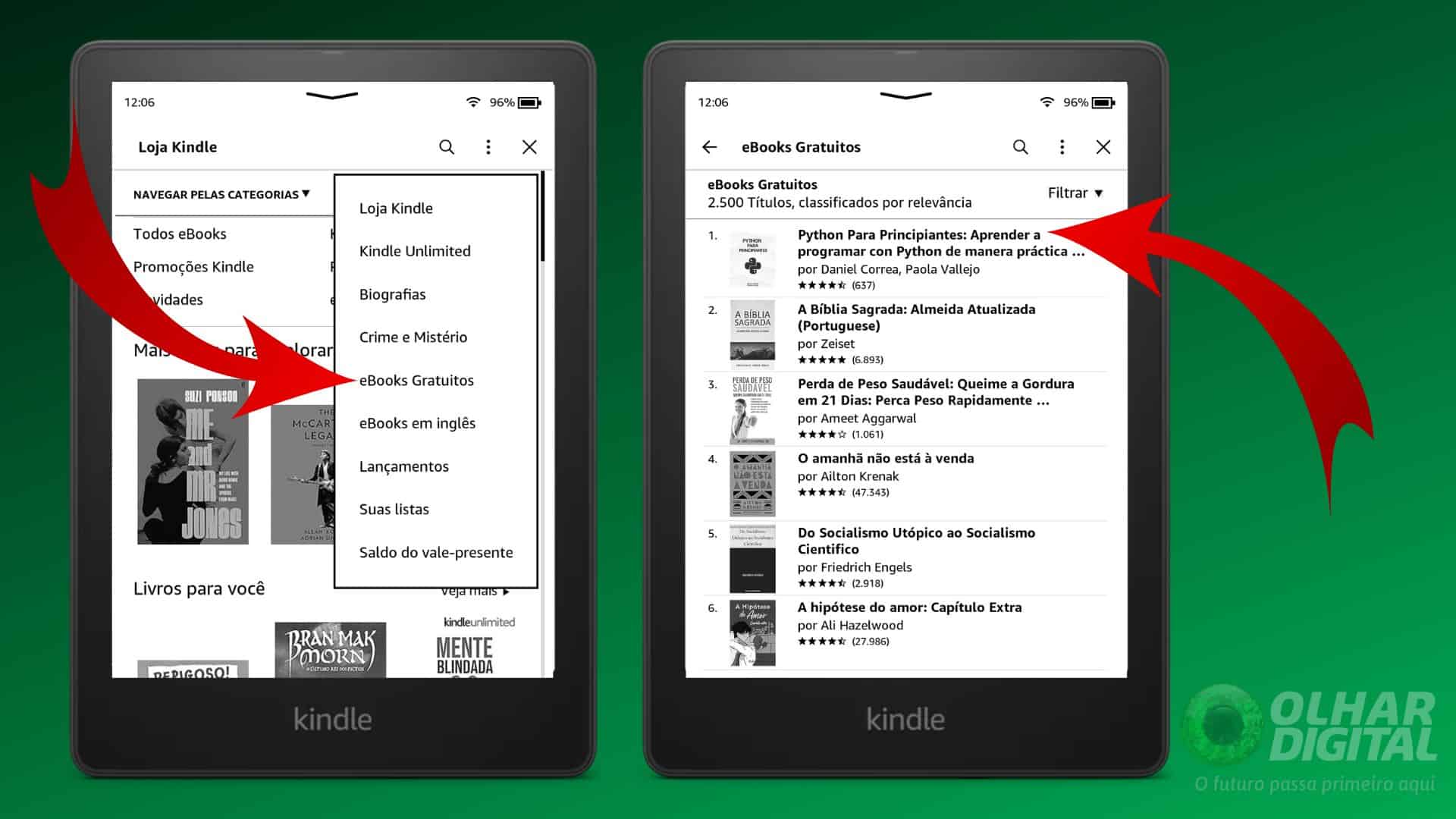 Página de eBooks Gratuitos na Loja Kindle