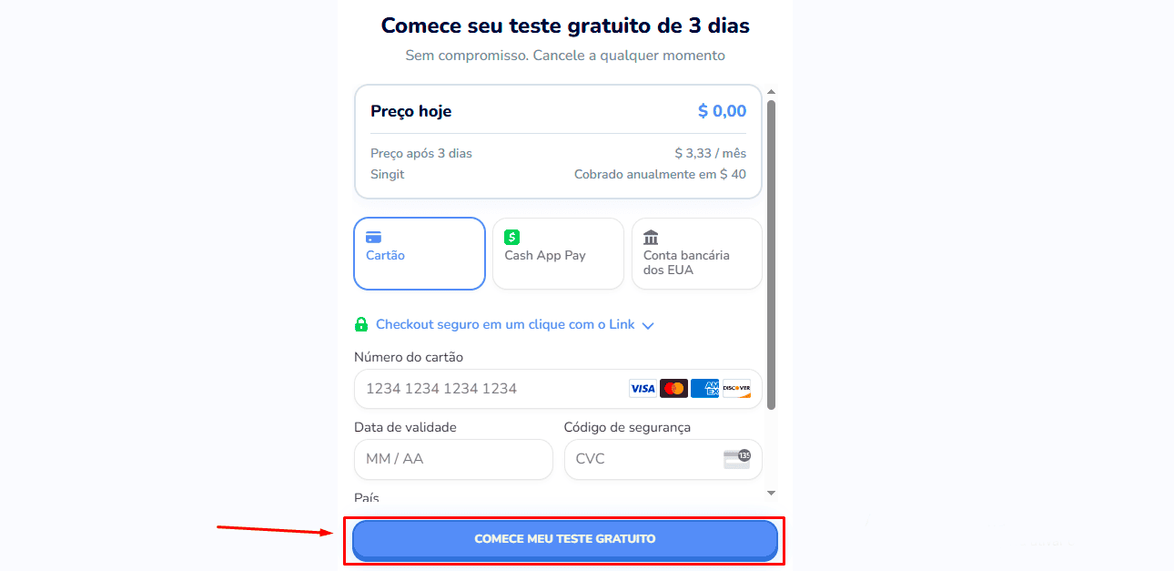 Passo 9 para usar o Singit