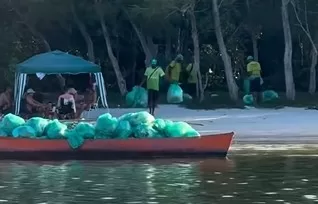 Ilha do Japonês tem toneladas de lixo recolhidas após feriado da Semana Santa em Cabo Frio — RC24H