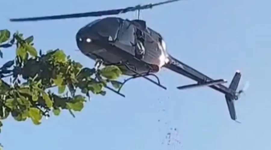 São Pedro da Aldeia: Helicóptero joga flores e causa danos em Búzios