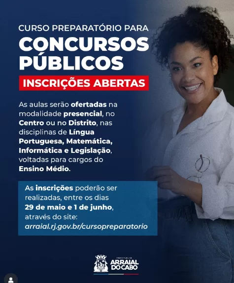 Arraial do Cabo abre inscrições para curso gratuito de preparação para concurso