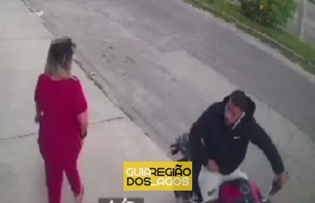 Tentativa de assalto a mulher é registrada por câmera no bairro Nova São Pedro, em São Pedro da Aldeia — RC24H