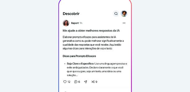 Interface do aplicativo Meta.AI