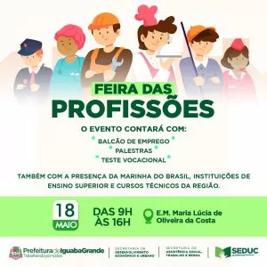 Iguaba Grande realiza Feira de Profissões para os alunos da rede pública, neste sábado