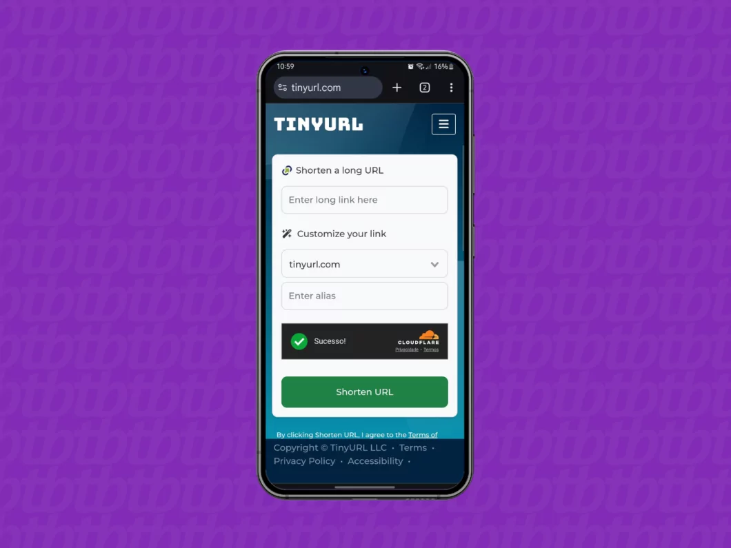Como encurtar um link? Conheça 3 opções grátis para reduzir uma URL Guia Região dos Lagos 27 Captura de tela do site TinyURL