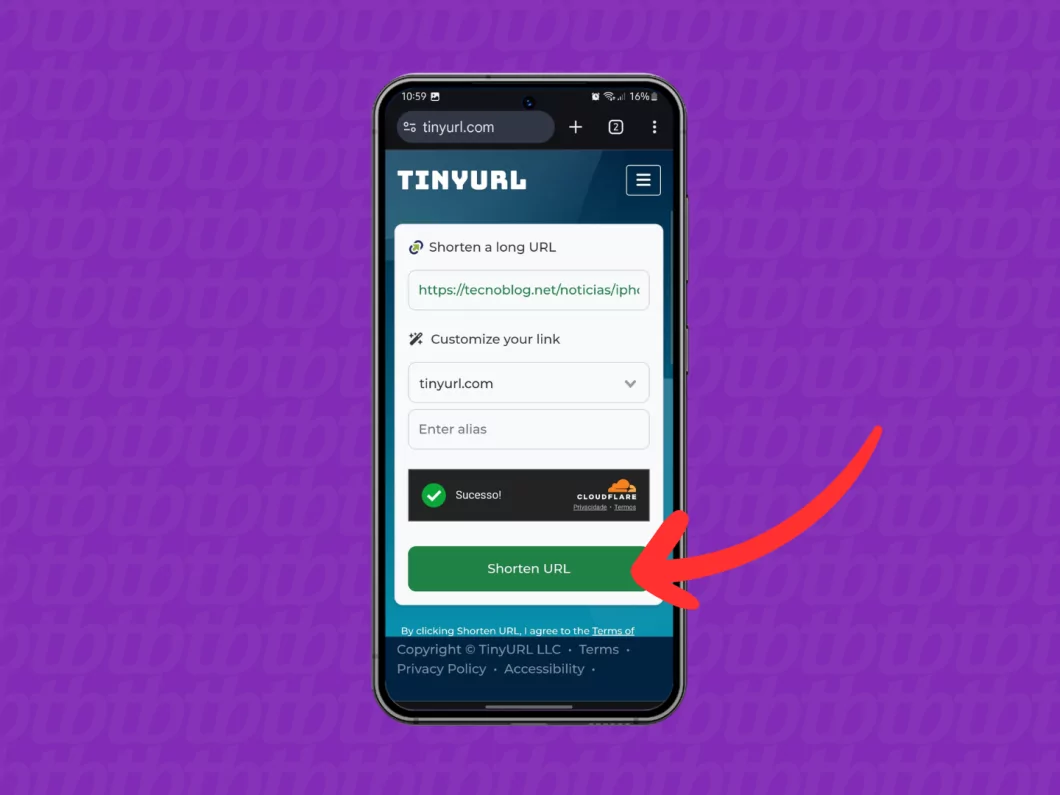 Como encurtar um link? Conheça 3 opções grátis para reduzir uma URL Guia Região dos Lagos 33 Captura de tela do site TinyURL mostra como encurtar um link