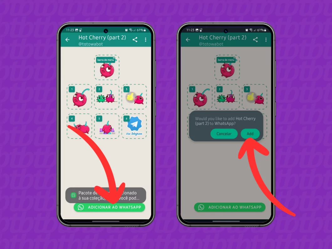 Adicionando a figurinha ao WhatsApp usando o Sticker Maker