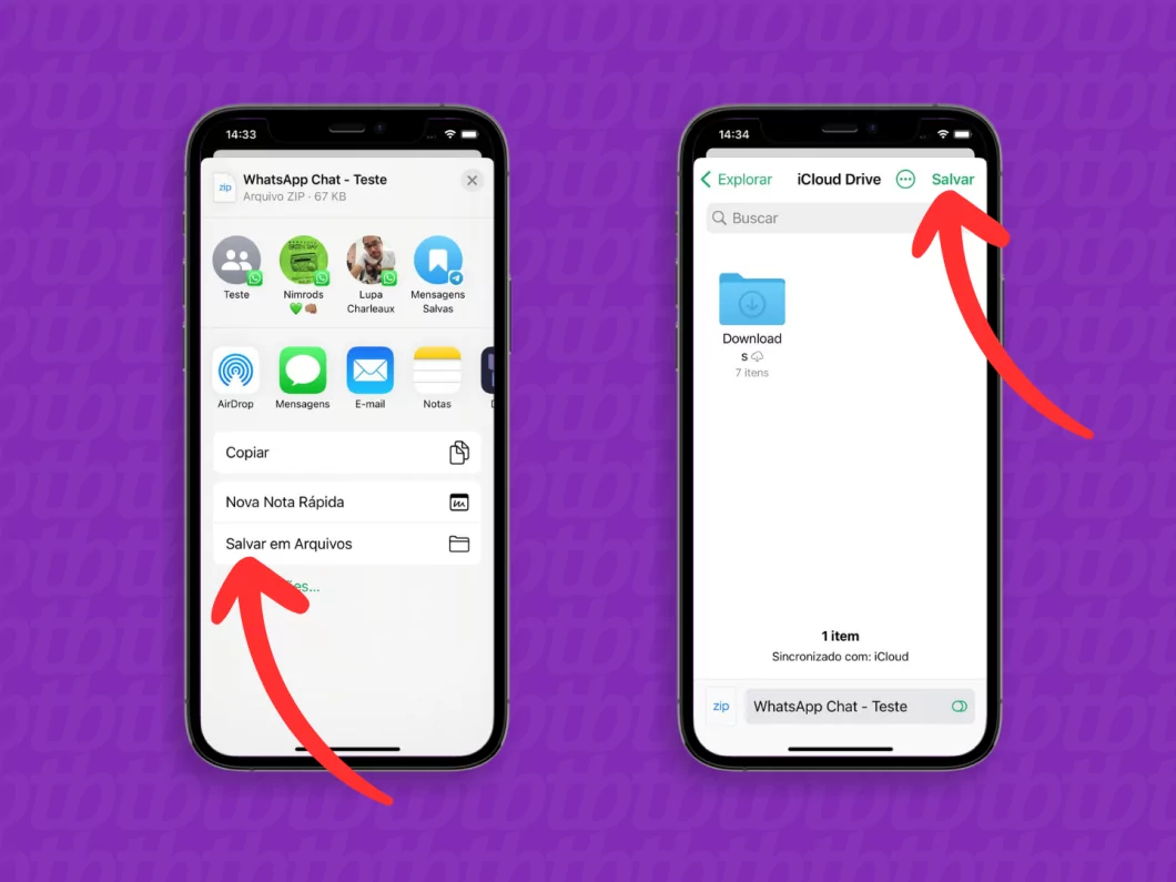 Salvando o arquivo .zip no iPhone