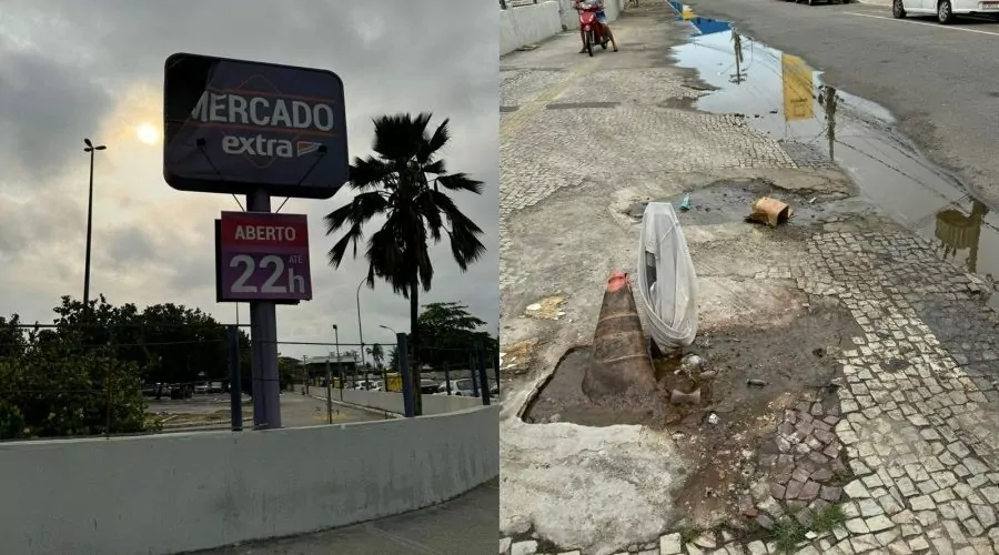 Cabo Frio: Esgoto em área aberta ao redor de supermercado gera denúncias