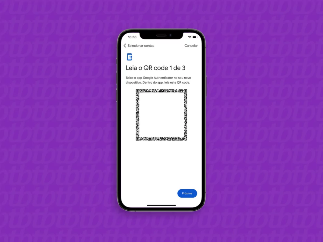 QR Code de backup do Google Authenticator Captura de tela do QR code de backup gerado pelo Google Authenticator