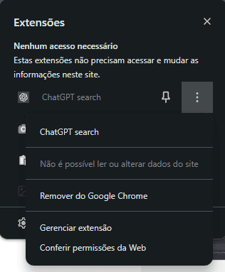 Fixando a extensão do ChatGPT
