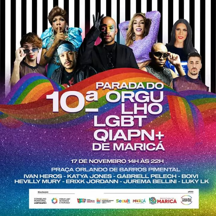 10ª Parada do Orgulho LGBTQIAPN+ de Maricá acontece neste domingo (17)