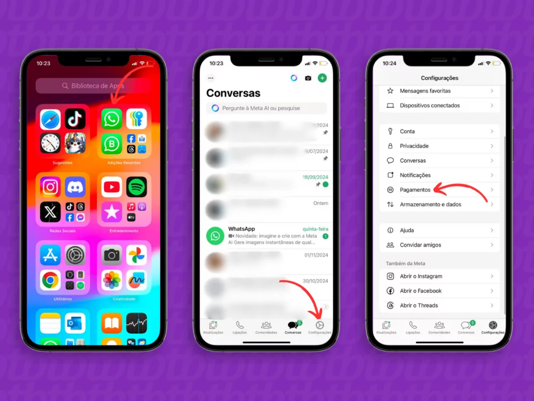 Como excluir um cartão de pagamento no WhatsApp Guia Região dos Lagos 10 Acessando a guia de pagamentos do WhatsApp