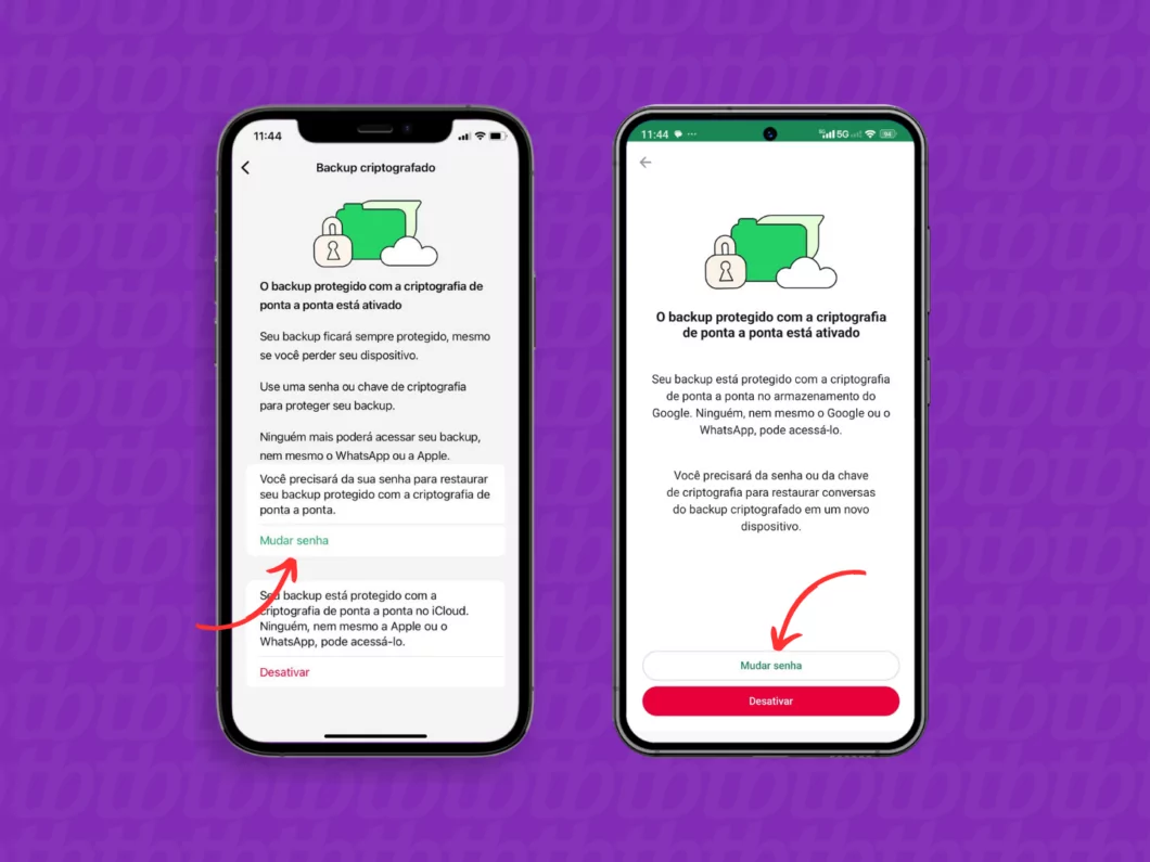 Alterando a senha do backup criptografado do WhatsApp Alterando a senha do backup criptografado do WhatsApp