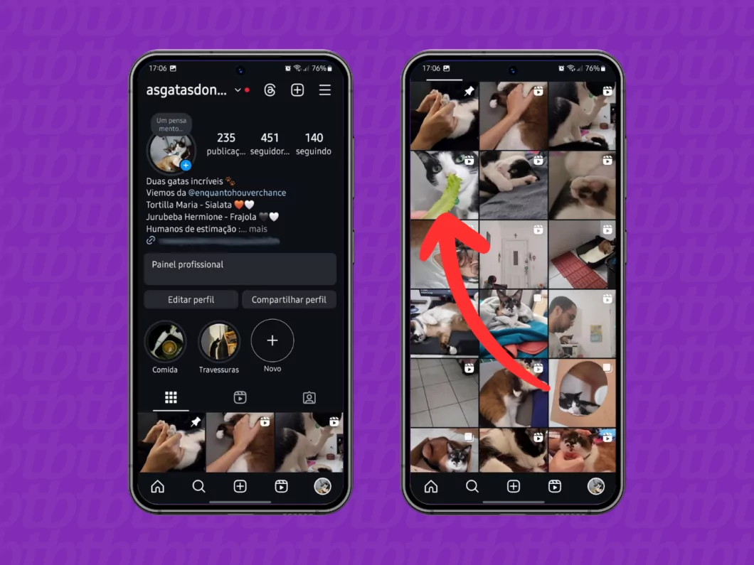 Como prender ou soltar uma imagem no Feed do Instagram Guia Região dos Lagos 10 Captura de tela do aplicativo Instagram mostra como acessar uma publicação específica