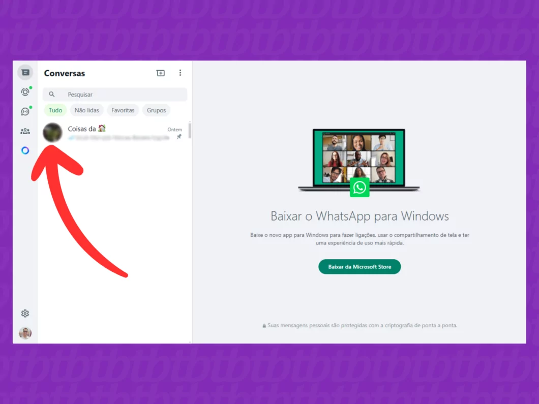 Como deixar um grupo do WhatsApp pelo celular ou computador Guia Região dos Lagos 15 Tela do WhatsApp Web mostrando como acessar um grupo