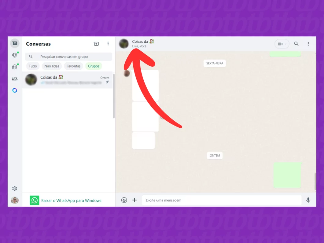Como deixar um grupo do WhatsApp pelo celular ou computador Guia Região dos Lagos 16 Exibindo o menu de Dados do grupo no WhatsApp Web
