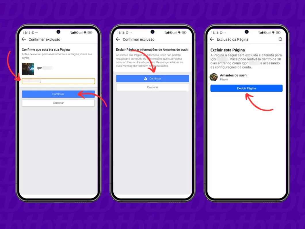 Como remover uma página do Facebook pelo celular ou computador Guia Região dos Lagos 16 Confirmando a exclusão da página do Facebook pelo celular