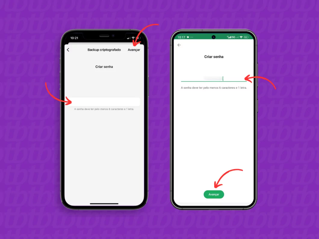 Criando uma senha para o backup criptografado do WhatsApp Criando uma senha para o backup criptografado do WhatsApp