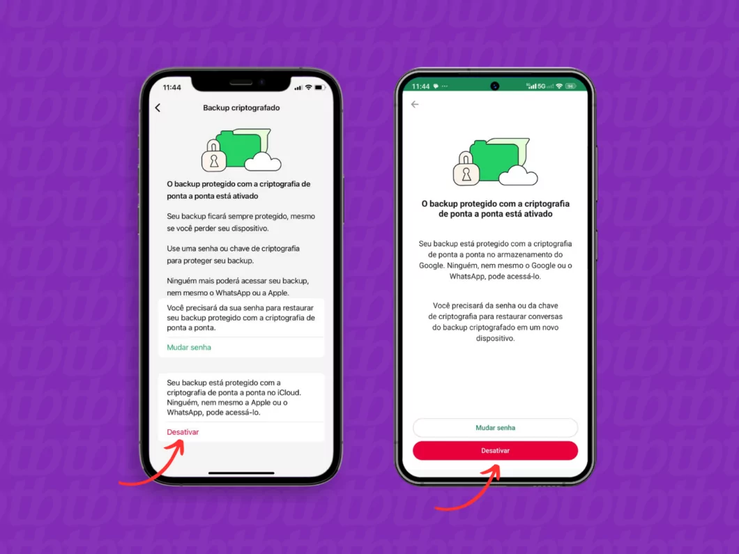 Desativando a criptografia do backup do WhatsApp Desativando a criptografia do backup do WhatsApp