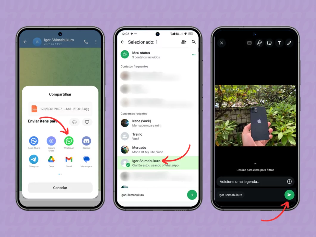 Encaminhando mídias ou áudios do Telegram para o WhatsApp Encaminhando mídias ou áudios do Telegram para o WhatsApp