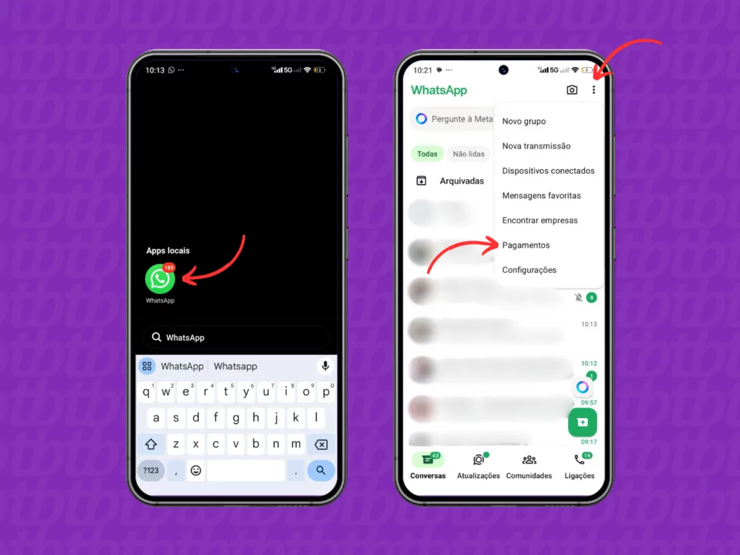 Como excluir um cartão de pagamento no WhatsApp Guia Região dos Lagos 7 Entrando na seção de pagamentos do WhatsApp