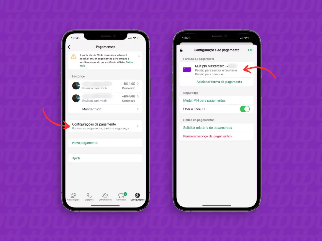 Como excluir um cartão de pagamento no WhatsApp Guia Região dos Lagos 11 Entrando nas configurações de um cartão de pagamento do WhatsApp