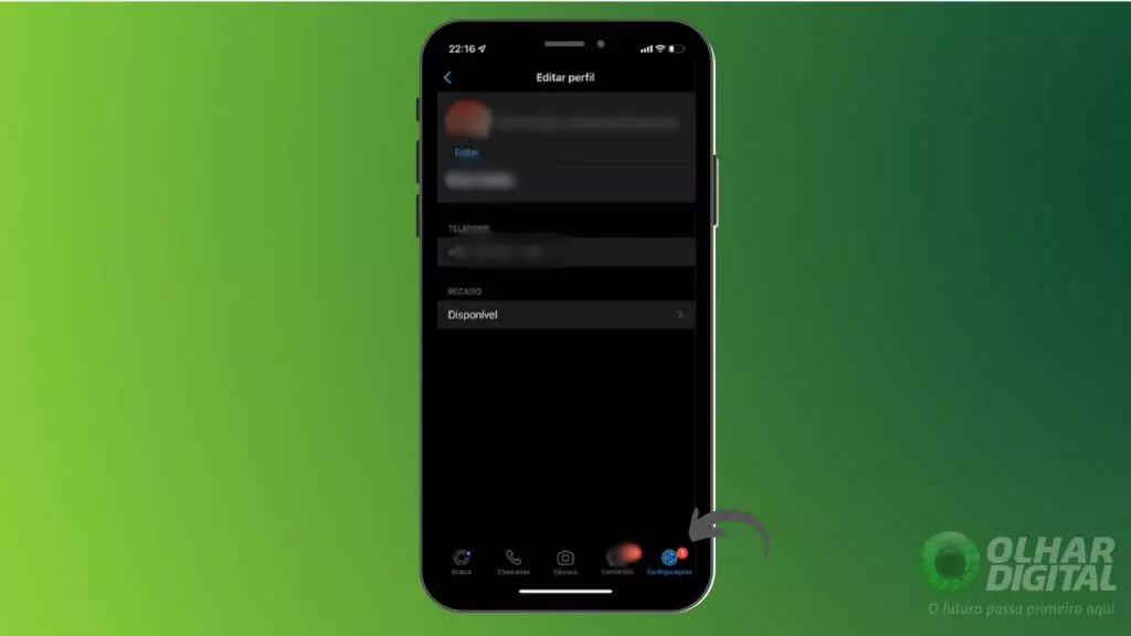 Configurações do WhatsApp no iPhone Acessando Configurações no iPhone
