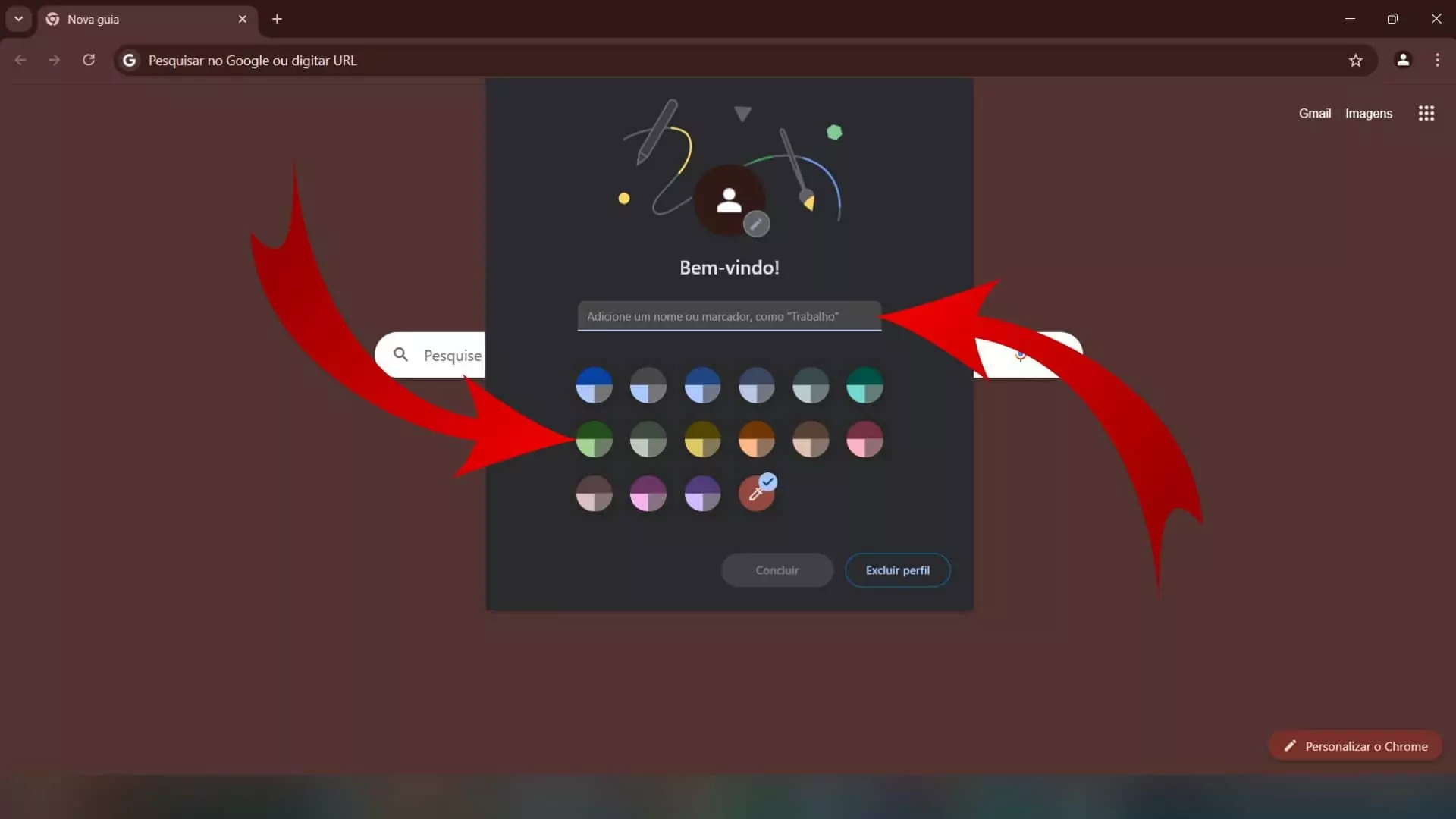 Personalização de perfil no Google Chrome