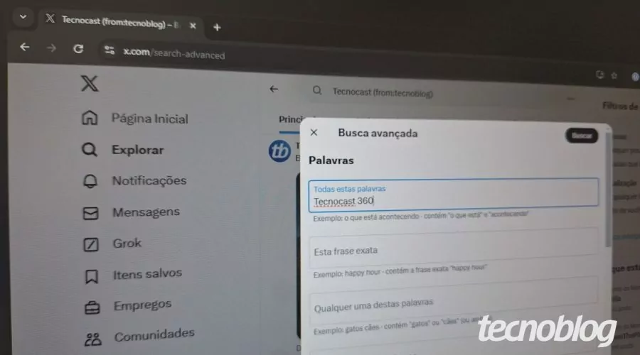 Como utilizar a busca avançada do X para filtrar tweets da pesquisa