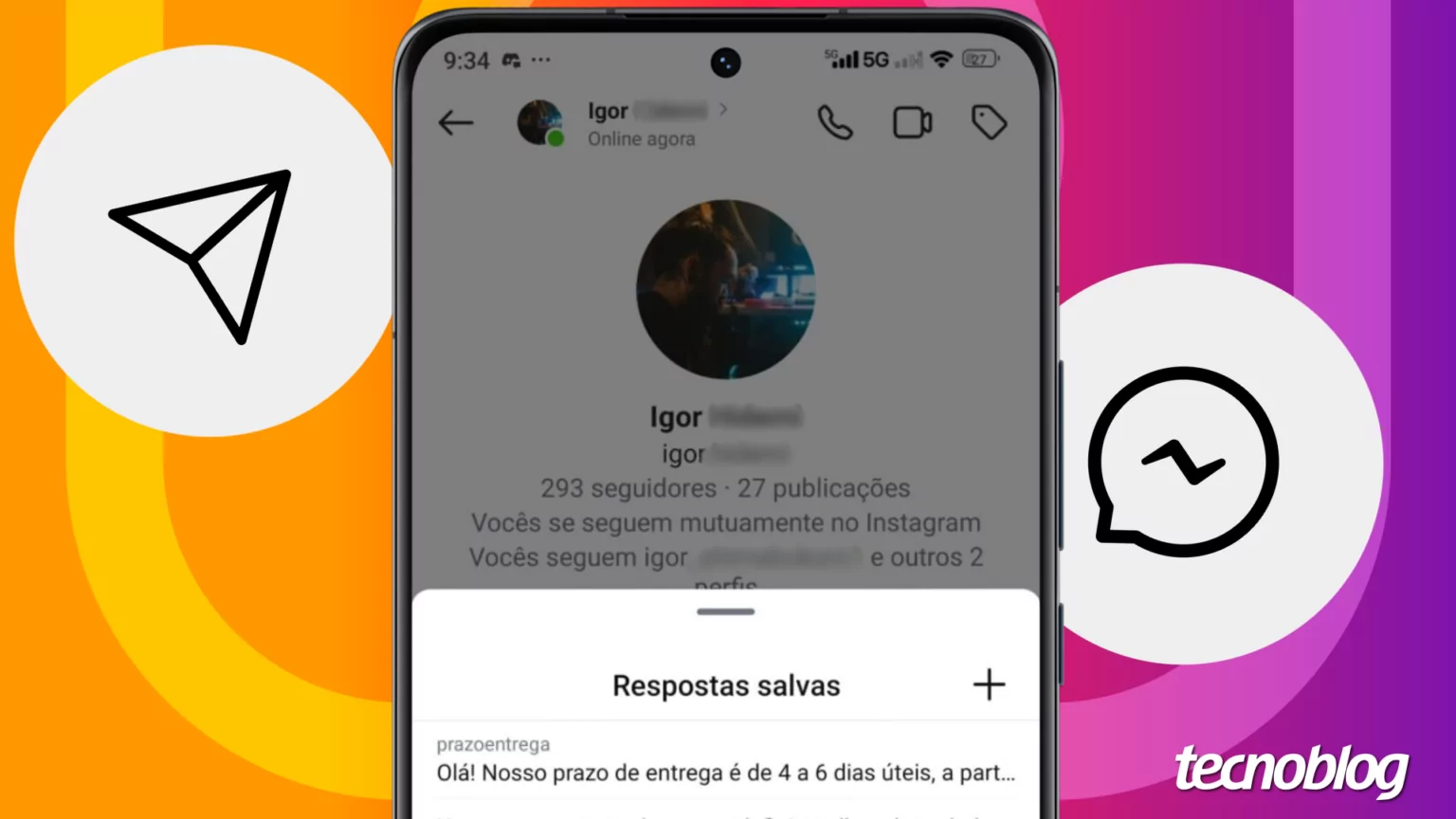 Como usar as respostas rápidas do Instagram para enviar mensagens automáticas na DM • Aplicativos e Software • Tecnoblog