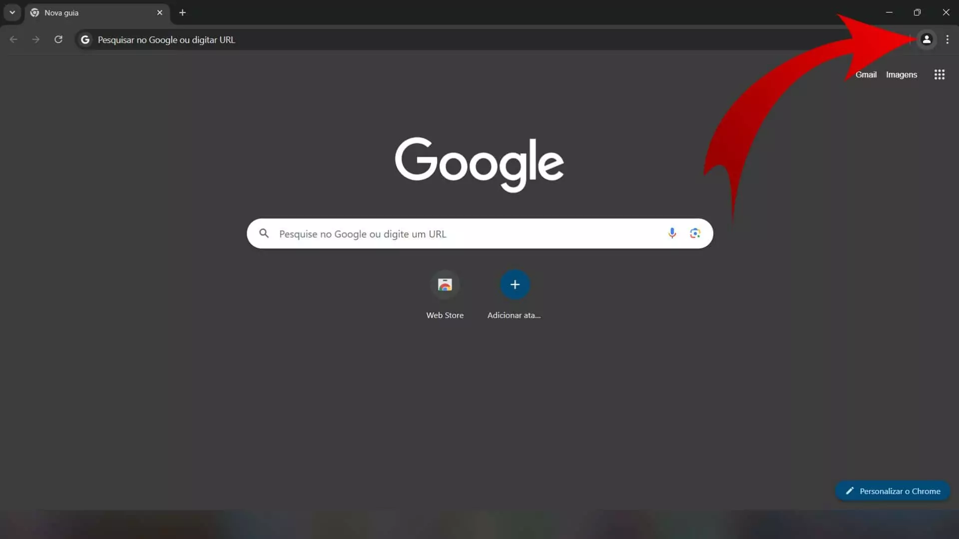 Interface do Google Chrome mostrando a criação de perfis