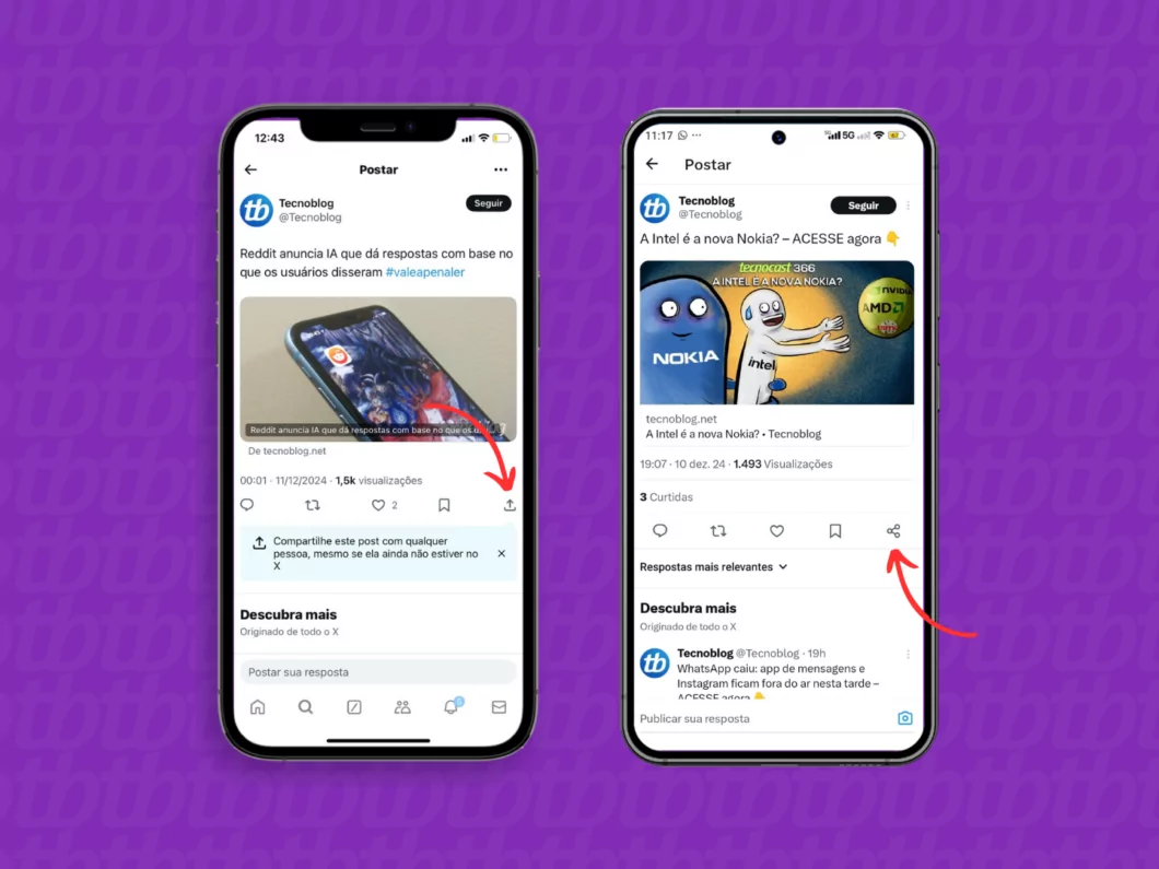 Como postar um tweet nos Stories do Instagram Guia Região dos Lagos 8 Abrindo as opções de compartilhamento do tweet