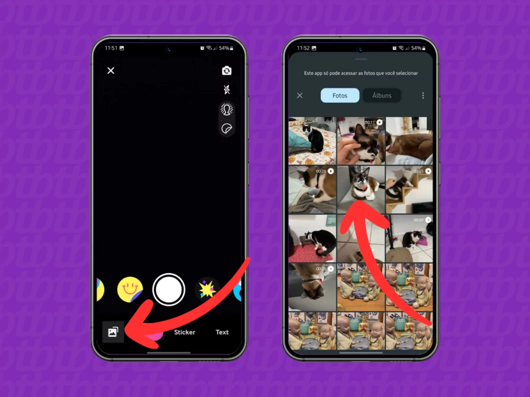 Como fazer um GIF para usar nos Stories do Instagram Guia Região dos Lagos 12 Captura de tela do aplicativo GIPHY mostra como selecionar uma imagem da galeria
