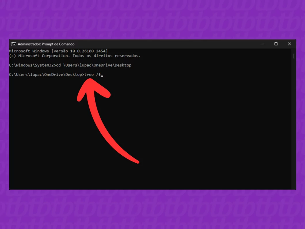 Lista de arquivos usando o comando tree Verificando os arquivos do diretório